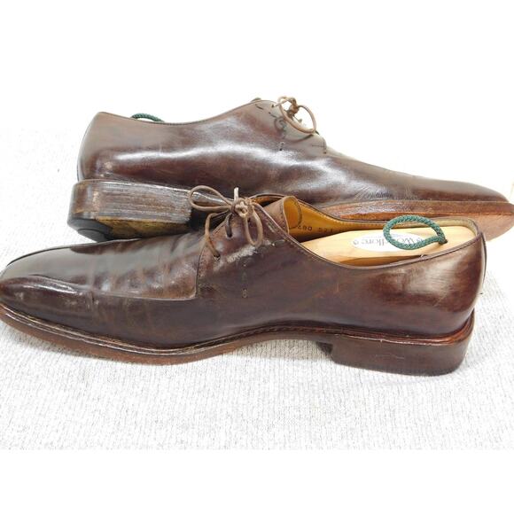 Salvatore Ferragamo Shoes Mens Size 9 Brown Leather Derby Cap Toe Italy main image 10
